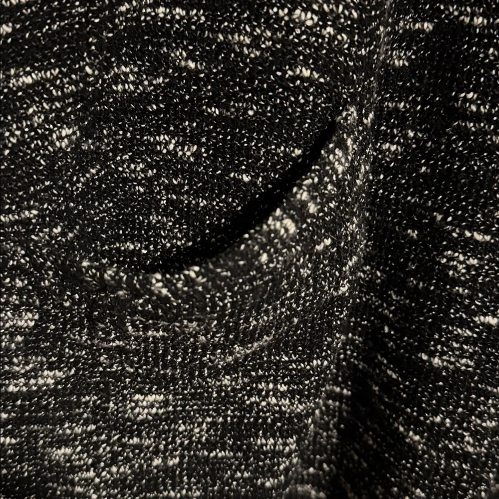 EILEEN FISHER Micro Tweed Open Front Cardigan Jacket Womens PL Marble Blk/white